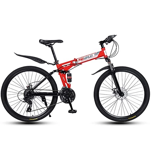 Folding Bike : Professional Racing Bike, Adult Folding Mountain Bike, Foldable Outroad Bicycles, Folded Within 15 Seconds, 21 * 24 * 27 Speed 26in Lightweight Folding Bike (Color : A, Size : 26in24Speed)