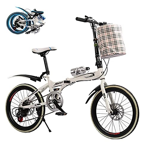 Folding Bike : Professional Racing Bike, Foldable Bicycle, Adult Folding Bike, Streamline Frame, Folded Within 15 Seconds, 20in 7 Speed High Carbon Steel 7 Speed Lightweight Mini Folding Bike