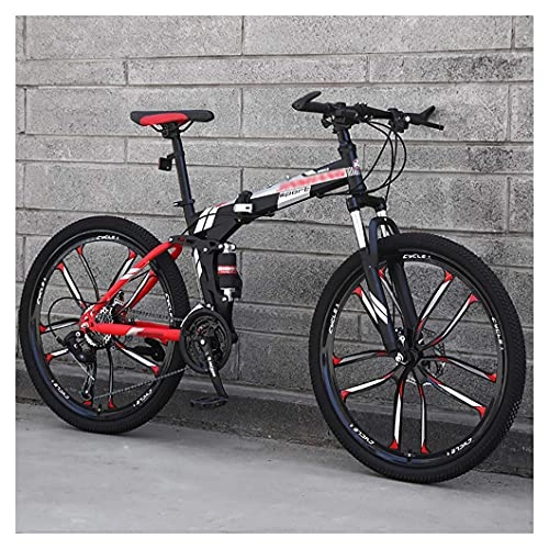 Folding Bike : Professional Racing Bike, Folding Bike, Folding Outroad Bicycles, 21 * 24 * 27Speed Adult MTB Bikes, Foldable Mountain Bicycle, 24 * 26Inch Lightweight Foldable Bikes, Mini Folding Bike