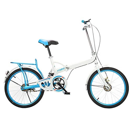 Folding Bike : Singlespeed Folding Bike Ultra Light Portable Mountain Bike 6 Speed Two Steps Folding Speed Bicycle Noshockabsorption City Bike-J-20inch