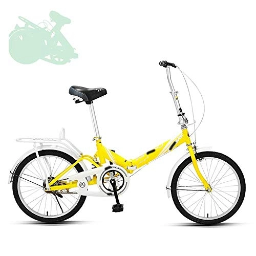 Folding Bike : SLRMKK Folding Adult Bicycle, 20-inch Quick-folding Bicycle with Adjustable Handlebar and Seat, Shock-absorbing Spring, Labor-saving Big Crankset, 7 Colors