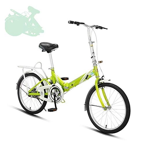 Folding Bike : SLRMKK Folding Adult Bicycle, Quick Folding Adjustable Handlebar and Seat, Central Shock-absorbing Spring, Comfortable and Widened Riding Cushion, 16 / 20 Inch