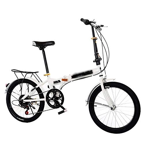 Folding Bike : STRTG Folding Bike, Men Women Foldable Bicycle+​​City Folding Mini Compact Bike Bicycle Urban Commuter Adult, Folding City Compact Bike Bicycle Urban Commuter with Rear Carrier,