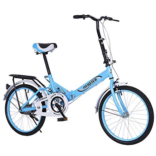 Folding Bike : Sunnymi Folding Bike 20 Inch Bicycle Ladies Car Adult Bicycle Student CarGift Car (Blue)