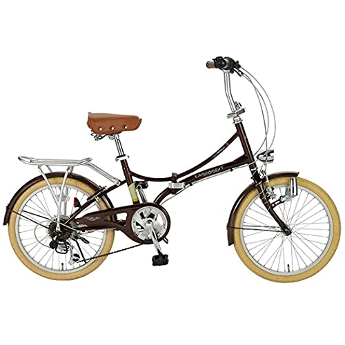 Folding Bike : SXRKRZLB Folding Bikes Folding bicycle, rear frame can carry people, adjustable seat height, 20-inch 6-speed, male and female variable-speed bicycles, three-color (Color : Brown)