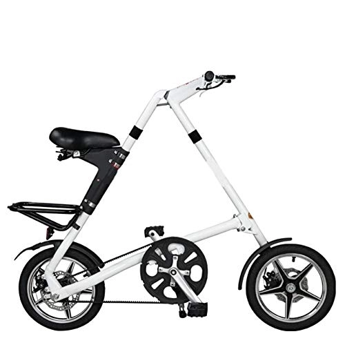 Folding Bike : SYCHONG Folding Bicycle, Aluminum Folding Bike, 16 Inch Bicycle, Lightweight, White