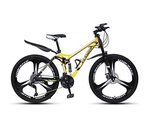 Folding Bike : Tbagem-Yjr 24 Inch Mountain Bike, Cross-Country Bike Foldable 21 / 24 / 27 / 30 Speed Frame 3 Spoke Wheels Shock Absorption Mountain Bicycle For Male (Color : B, Size : 21speed)