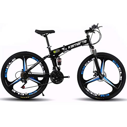 Folding Bike : Tbagem-Yjr Mountain Bicycle 26 Inch 27 Speed Hybrid Commuter City Bike Sports Leisure Mens MTB (Color : Black)