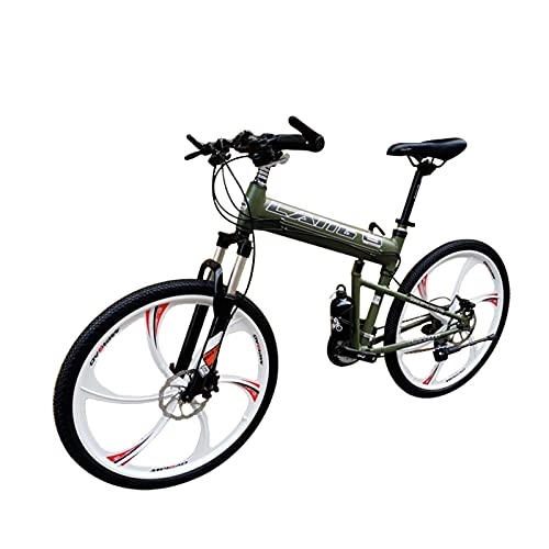 Folding Bike : Tbagem-Yjr Mountain Bike 27.5 Inch Wheels 27 / 30 Speeds Variable Speed Bicycle Folding Mountain Bike Bicycle ArmyGreen (Size : 27speed)