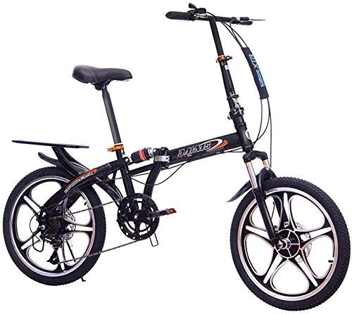 Folding Bike : Tokyia 20 Inch Folding Bicycle - Shock Absorption Double Disc Brakes Shift One Wheel Male And Female Students Adult Bicycle bicycle