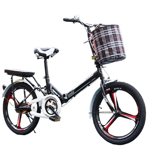 Folding Bike : TOOSD Folding Bicycle Men's And Women's 20-Inch Shock-Absorbing Adult Light Portable Bicycle Student Bicycle, D, 20