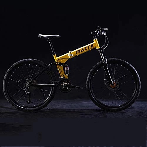 Folding Bike : TopBlng High Carbon Steel Frame, 27-speed, Portable Teens Mountain Bike, Unisex Folding MTB Bikes, 24 Inch Road Bike Men And Women-A 27-speed