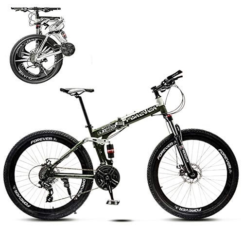 Folding Bike : TopBlng Road Bike Full Shock-absorbing 24-speed Double Disc Brake For Mountain Rain Road, Adult MTB Bikes, 24 Inch Folding Mountain Bike For Men-C 24-speed