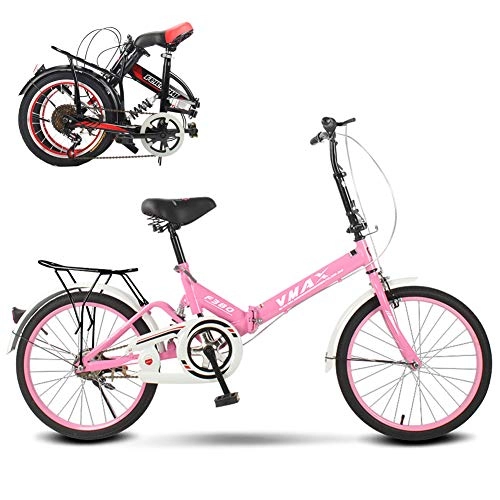 Folding Bike : TopBlng Women Bike Bicycle 20 Inch Mini Single Speed Bicycle Students Bikes, Cheap Adult Folding Bike, Aluminum Frame Cruiser Bike With Basket-B 20 Inches