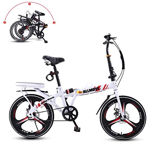 Folding Bike : TopJi Inch Adult Folding Bike, Men And Women Unisex Portable Road Bike, Single Speed, Mini Students School Bikes, For City Track Riding D