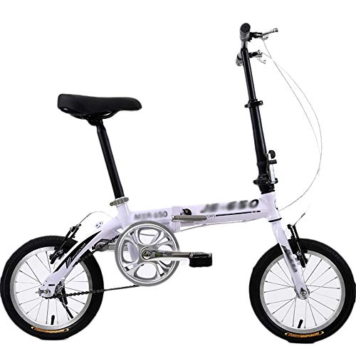 Folding Bike : TSTZJ 14" Lightweight Alloy Folding City Bicycle Bike 12kg Dual Disc Brake Shock-absorbing Off-road Anti-tire Mountain Bike Male And Female, V brake 12-14 inches