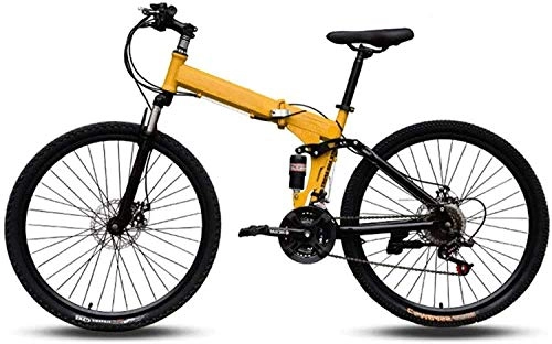 Folding Bike : TTZY 24 inch Mountain Bikes, Easy to Carry Folding High Carbon Steel Frame Variable Speed Double Shock Absorption Foldable Bicycle 6-6, C, 24 Speed SHIYUE (Color : C, Size : 24 speed)