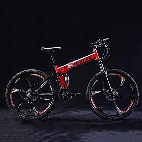 Folding Bike : TYPO 24 Inch Folding Bike, Children Youth Mountain Bicycles, 21 Speed Steel Frame Foldable Kids Bike Mtb, Boys Girls Children Bicycle High Carbon Steel Frame Variable Speed Shock Absorption