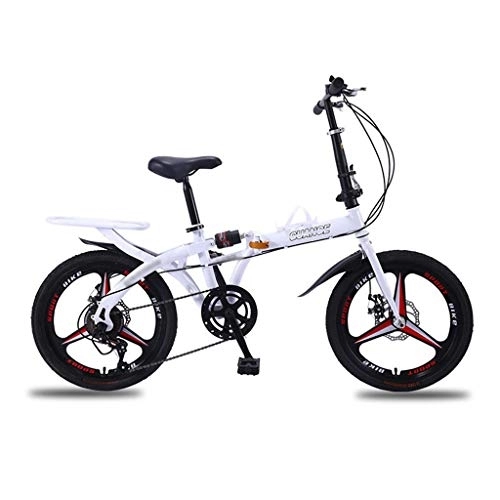 Folding Bike : TYXTYX 16 / 20 in 7 Speed ​​City Folding Mini Compact Bike Bicycle Urban Commuter with Back Rack, Dual Disc Brakes Mountain Bicycle for Men Women