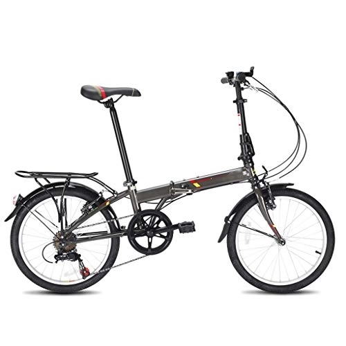 Folding Bike : TYXTYX 20" Folding Bike Commuter 33lb carbon steel Frame, 7 Speed Folding City Compact Bike Bicycle Urban Commuter with Rear Carrier, Folded Within 10 Seconds