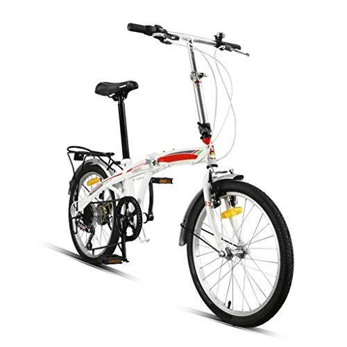 Folding Bike : TYXTYX 20in 7 Speed ​​City Folding Mini Compact Bike Bicycle Urban Commuter with Back Rack, Lightweight Folding Bike with V Brake