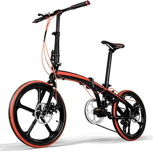 Folding Bike : TYXTYX Folding Bike Lightweight Aluminum Frame, Easy Folding City Bicycle 20-inch Wheels, Disc Brake Lightweight Mini Folding Bike