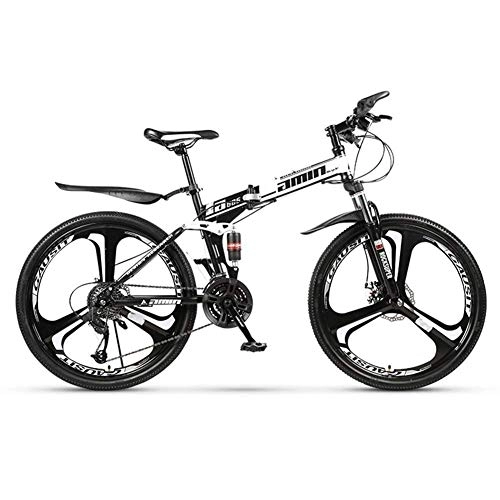 Folding Bike : TYXTYX Outdoor sports Folding Mountain Bike 27 Speed Dual Suspension Bicycle 26 Inch MTB Mens Dual Disc Brakes