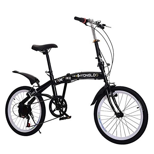 Folding Bike : TZYY 7 Speed Lightweight Folding City Bicycle, Portable Unisex Bike With V Brake, Urban Commuter, Outdoor Foldable Bicycle For Adults C 18in