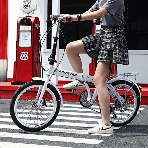 Folding Bike : TZYY Foldable Mountain Bike Suspension For Men Women, Portable Commuter Folding Bike, Ultra Light Adult City Bicycle B 20in