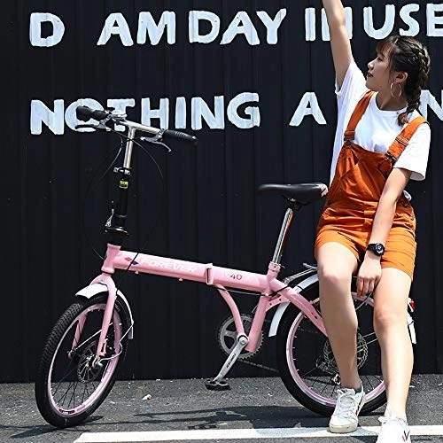 Folding Bike : TZYY Foldable Mountain Bike Suspension For Men Women, Portable Commuter Folding Bike, Ultra Light Adult City Bicycle D 20in