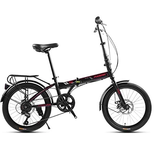 Folding Bike : TZYY For Students Office Workers, Lightweight Compact Foldable Bike, -Speed Adjustable Bicycle, Adult Folding City Bicycle 20in B 20in