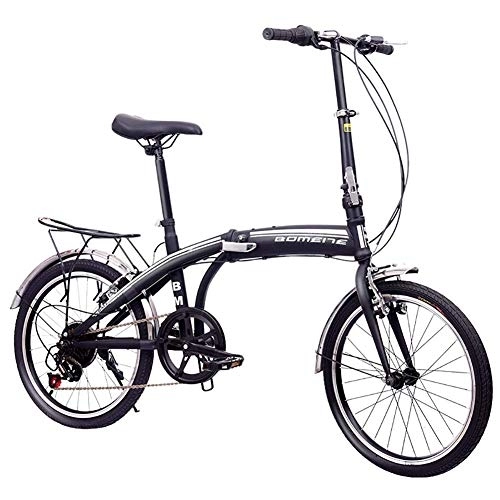 Folding Bike : TZYY Lightweight Folding City Bicycle, 7 Speed Folding Bicycle Urban Commuter, Loop Adult Suspension Folding Bike B 20in