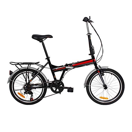 Folding Bike : Unisex 7 Speed Folding Bike 46.6 cm (14 inch) Frame and 20 inch Wheels Universal Wayfarer, E