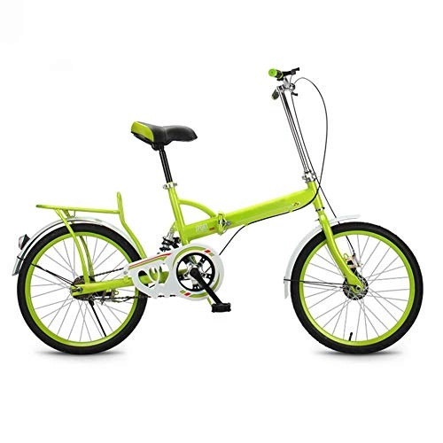 Folding Bike : Unisex Folding Bike, 20 Inch Lightweight Alloy Folding Bike Great for City Riding And Commuting for Adults Men And Women Student Childs, Green