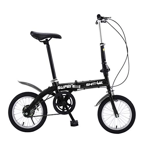 Folding Bike : URSING 14 Inch boys and Girls Folding Bikes Lightweight Mini Folding Bike Portable Lightweight Student Mountain Bike high tensile strength steel folding frame Adult Female Bicycle Student Bicycle