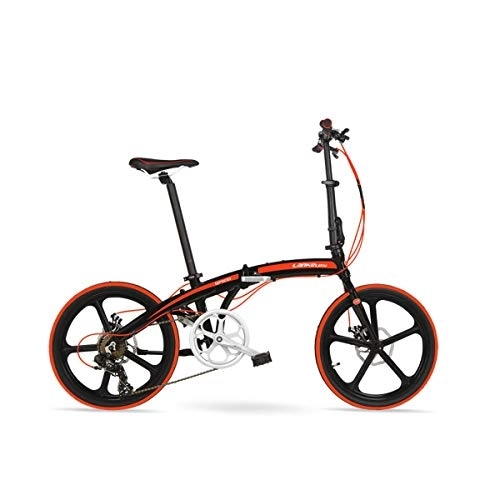 Folding Bike : WEHOLY Bicycle Folding bicycle 20 inch ultra light aluminum alloy shift folding bicycle small lightweight men and women bicycle, Red