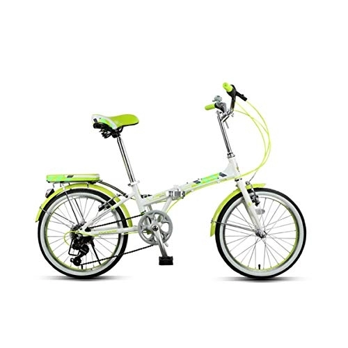 Folding Bike : WEHOLY Bicycle Folding bicycle collapsible bicycle adult men and women ultra light portable variable speed aluminum alloy bicycle, Green