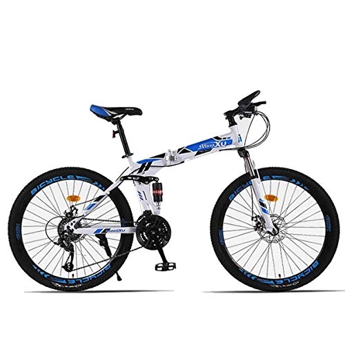 Folding Bike : WEHOLY Folding 26" 27-Speed Folding Mountain Trail Bicycle, Compact Commuter Bike, Drivetrain for Adult, YouthBoys and Girls, 11, 27Speed