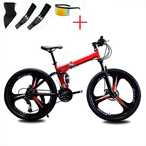 Folding Bike : WellingA Foldable MountainBike 24 / 26 Inches, MTB Bicycle Foldable Mountain Bikes Adjustable Seat High-Carbon Steel for Women, Men, Girls, Boys Fat Tire Mens Mountain Bike, 004 24stage Shift, 26 inches