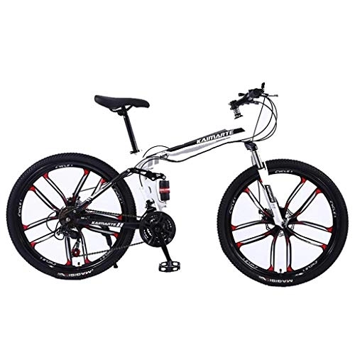 Folding Bike : WGYDREAM Mountain Bike Youth Adult Mens Womens Bicycle MTB 26”Women / Men Mountain Bicycle 21 / 24 / 27 Speeds Foldable Carbon Steel Frame Full Suspension Integral Wheel Mountain Bike for Women Men Adults