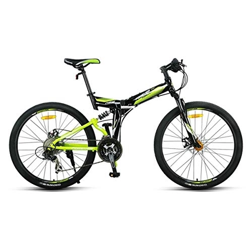 Folding Bike : WJSW Mountain Bikes Folding Lightweight Flying 27 speeds Bicycles Alloy Stronger Frame Disc Brake, Green