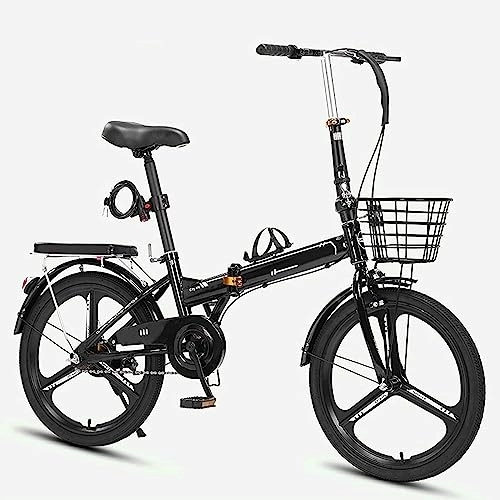 Folding Bike : WOLWES Foldable Mountain Bike for Adults High-Carbon Steel Frame Folding Bikes, V Brake Shock Absorber, Camping Bicycle Height Adjustable Folding Bike A, 22in