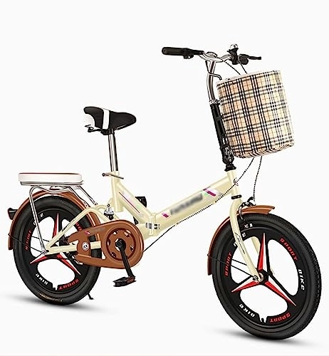 Folding Bike : WOLWES Folding Bike Foldable Folding City Bike, High Carbon Steel Full Suspension Bicycle Lightweight Foldable Bike, for Teens, Adults A, 20in