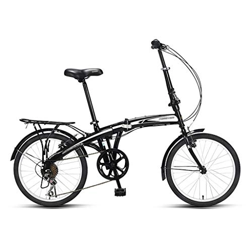Folding Bike : Women's bicycle Foldable Bicycle, Light and Portable Bicycle for Students, Variable Speed Bicycle ，Adult Folding Bikes(20 Inches) Folding Men's Bike (Color : Black)