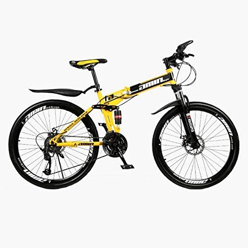 Folding Bike : WRJY Adult Folding Mountain Bike 26-inch Off-road Variable Speed Mountain Bike, 21-speed / 24-speed / 27-speed