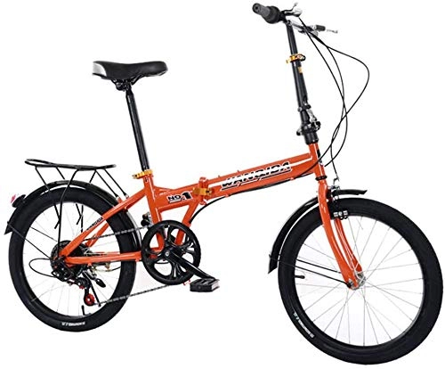 Folding Bike : WSJYP Folding Bicycle, 20 Inch Lightweight Mini Folding Bike, Small Portable Bicycle, Ultra Light Variable Speed Bicycle, Student Road City Bicycle