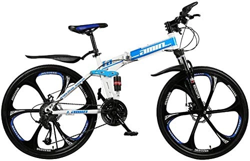 Folding Bike : WSJYP Mountain Bike, Folding Bike, Portable Bike, Adult Student Road Bike, Outdoor Bike, 26 Inch Folding Mountain Bike, MTB-21 Speed