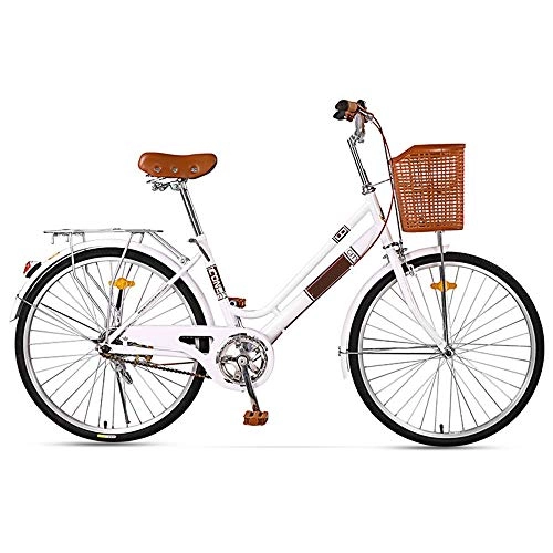 Folding Bike : WuZhong F Bicycle Retro Double Beam Low Span Male and Female Students Leisure Bicycle Commuter Car 24 Inch