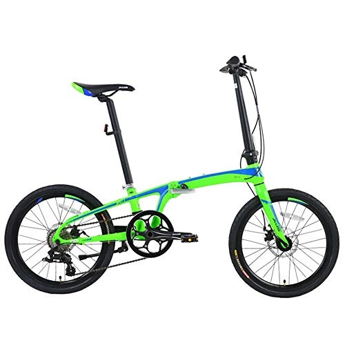 Folding Bike : WuZhong F Folding Bicycle Aluminum Frame Double Disc Brakes Shock Absorber Bicycle 8 Speed 20 Inches