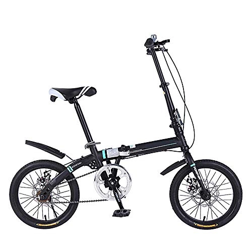 Folding Bike : WuZhong F Folding Bicycle High Carbon Steel Frame Front and Rear Disc Brakes Folding Bike 16 Inch